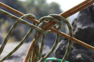 Lead Climbing Course - Intermediate Level - close-up of climbing ropes knotted together